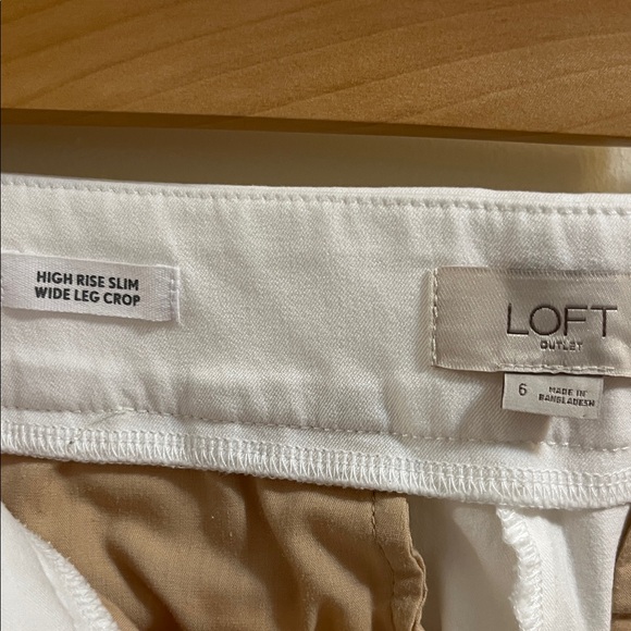 LOFT High Rise WhiteCropped Pants - Picture 2 of 3